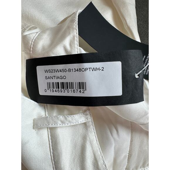 RtA White Silk Cargo Pant Size 2 Designer Long Baggy Satin Quiet Luxury $545 NEW - Picture 9 of 10